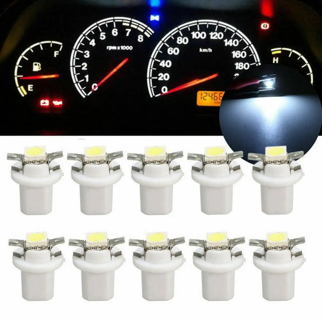 Premium T5 B85D Car Gauge LED Dashboard Instrument Light Bulbs (10pcs) White 12V Easy Installation & Brightness
Premium T5 B85D Car Gauge LED Dashboard Instrument Light Bulbs (10pcs) White 12V Easy Installation & Brightness
