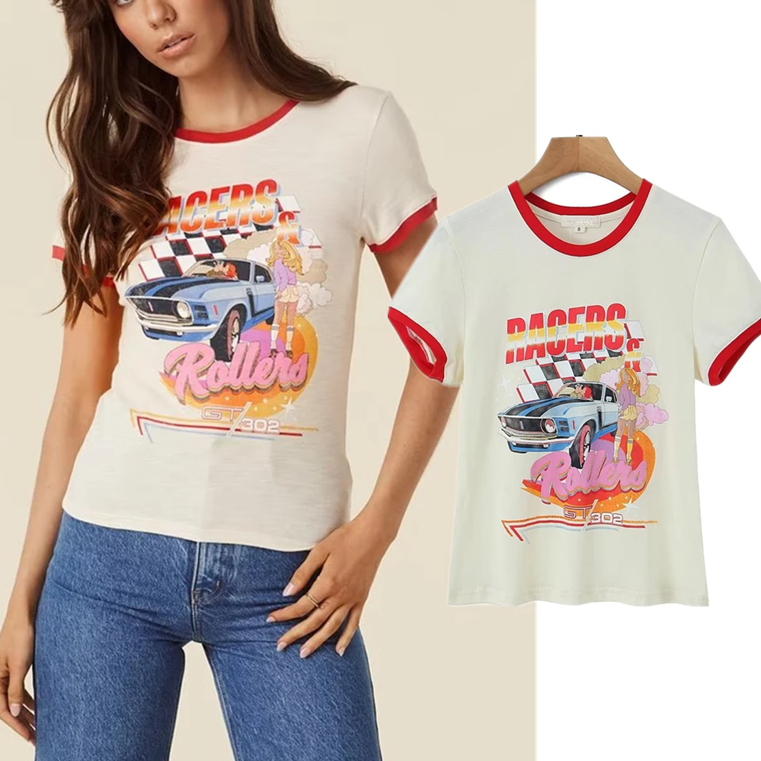 Elmsk High Street Retro Car Cartoon Printing Round Neck Tops Fashion Cotton Summer Tshirts Women
Elmsk High Street Retro Car Cartoon Printing Round Neck Tops Fashion Cotton Summer Tshirts Women