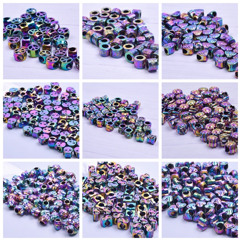 10pcs/lot Rainbow Large Hole Beads Spacer Bracelet Alloy Charm Material diy Jewelry Making Handmade Necklace Accessories Bulk
10pcs/lot Rainbow Large Hole Beads Spacer Bracelet Alloy Charm Material diy Jewelry Making Handmade Necklace Accessories Bulk