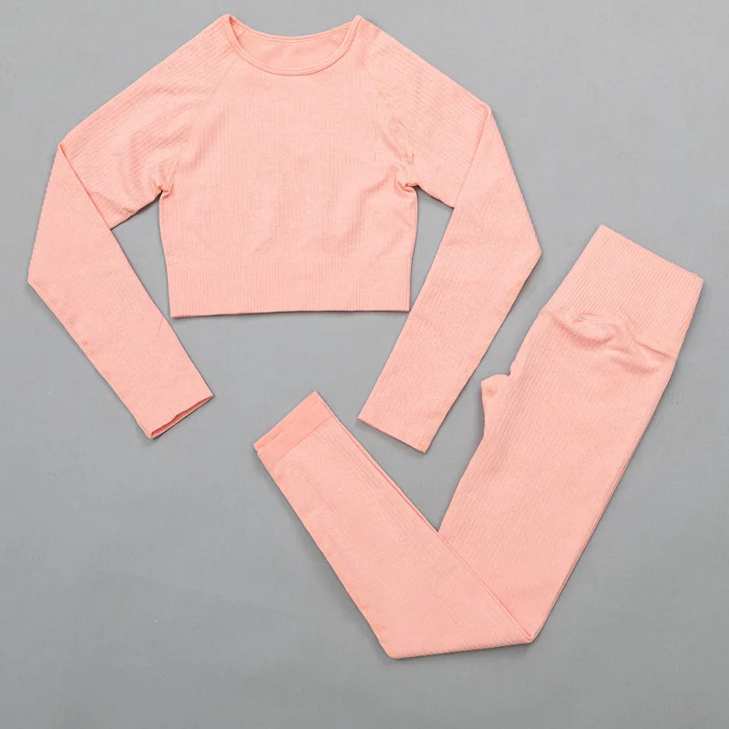 2 piece Set Women Sportswear Yoga Set Ribbed Seamless Long Sleeve Workout Clothes for Women High Waist Sports Leggings Wear Suit
2 piece Set Women Sportswear Yoga Set Ribbed Seamless Long Sleeve Workout Clothes for Women High Waist Sports Leggings Wear Suit