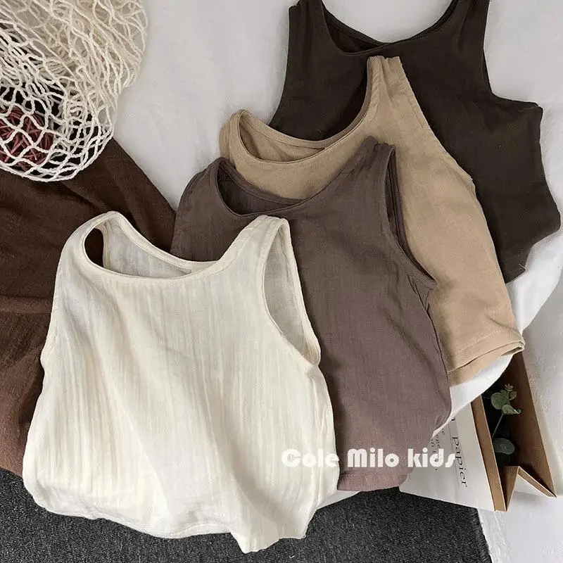 Kids Boys Girls Linen Camis 2023 New Children Summer Sleeveless Casual Tops Retro Simplicity Vest Korean Style Cotton Tops
Kids Boys Girls Linen Camis 2023 New Children Summer Sleeveless Casual Tops Retro Simplicity Vest Korean Style Cotton Tops