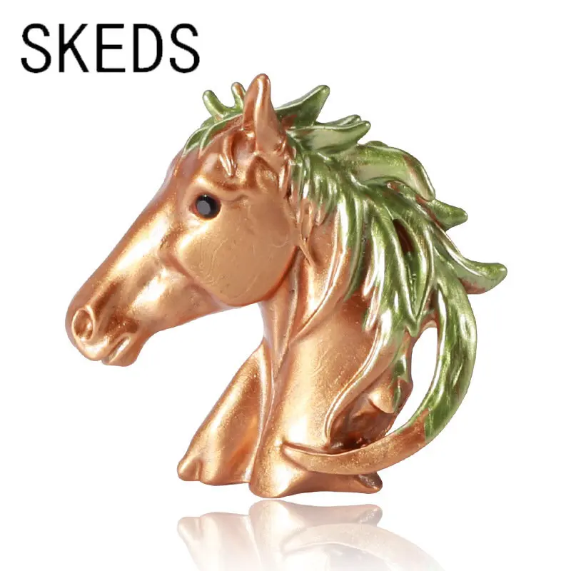 

SKEDS Women Girls Creative Horse Enamel Brooches Pins Fashion Personality Design Animal Corsage Badges For Lady Party Brooch