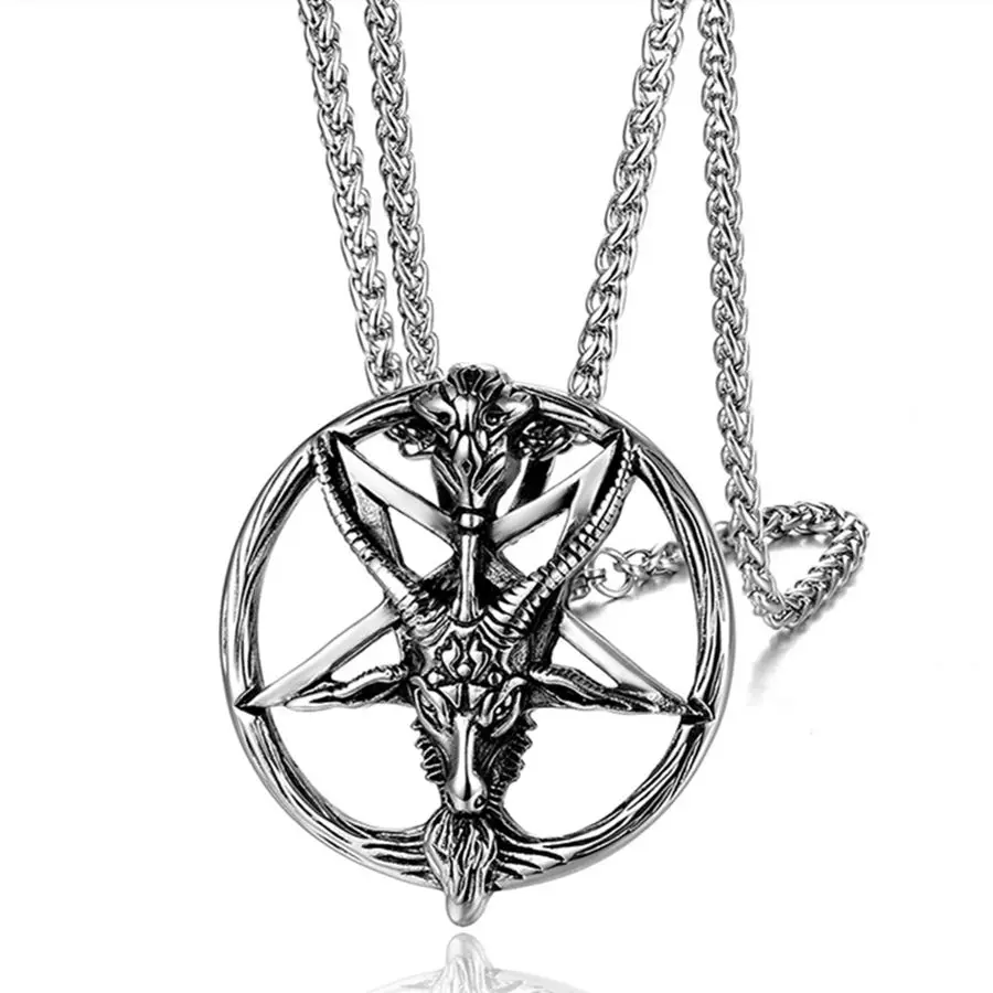 Neo-Gothic Inverted Pentagram Demon Skull Sheep Head Pendant Necklace for Men Punk Rock Party Jewelry Wholesale
Neo-Gothic Inverted Pentagram Demon Skull Sheep Head Pendant Necklace for Men Punk Rock Party Jewelry Wholesale