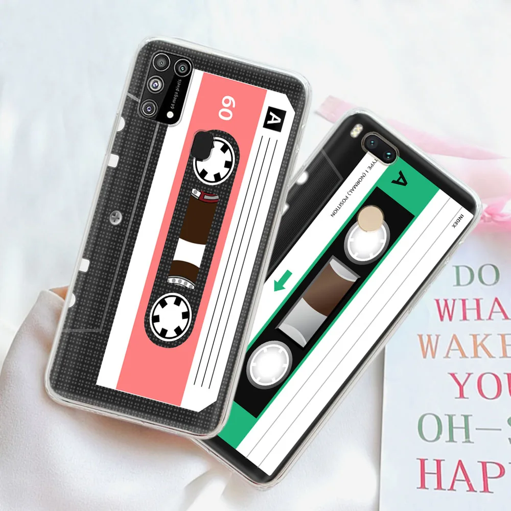 

Cassette Tape Transparent Case for Tecno POP 5 LTE 4 Pova 3 Neo 2 Camon 18 Premier 18T 18P 19 16 18I 17 17P Pro