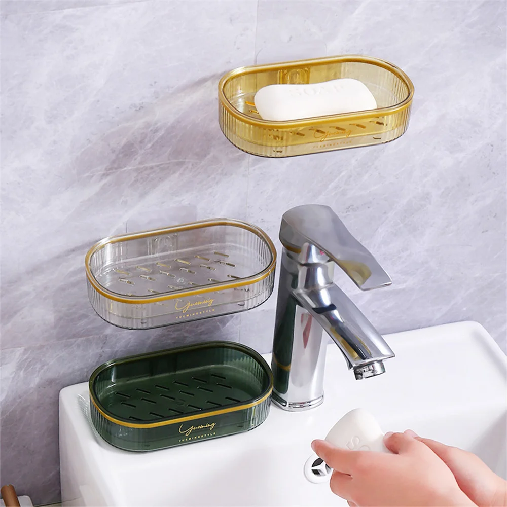 Bathroom Supplies Drain Soap Box Punch-Free For Soap Dish Tray PET Soap Box Creative Wall Hangable Drain Storage Rack Household
Bathroom Supplies Drain Soap Box Punch-Free For Soap Dish Tray PET Soap Box Creative Wall Hangable Drain Storage Rack Household