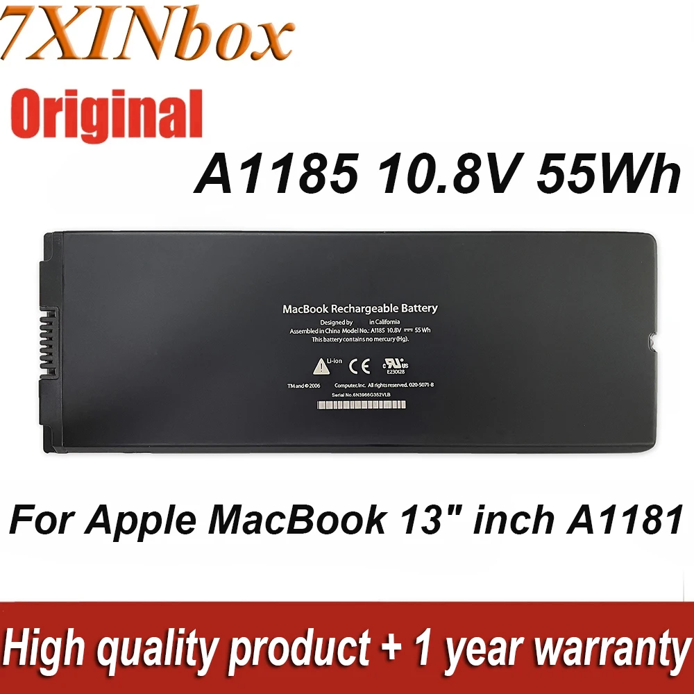 7XINbox 10.8V 55Wh A1185 Laptop Battery For Apple MacBook 13" inch A1181 MA254B/A MA254CH/A MA254 MA255 MA700 MB403J/A MA700TA/A
7XINbox 10.8V 55Wh A1185 Laptop Battery For Apple MacBook 13" inch A1181 MA254B/A MA254CH/A MA254 MA255 MA700 MB403J/A MA700TA/A
