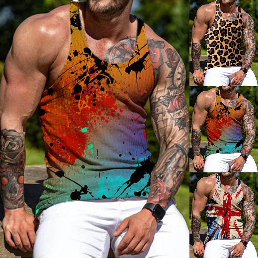 Summer Print Men's Vest Fitness Sleeveless Elastic Tank Top Gym Muscle Bodybuilding Sport Workout Popular Leopard Vest Tops
Summer Print Men's Vest Fitness Sleeveless Elastic Tank Top Gym Muscle Bodybuilding Sport Workout Popular Leopard Vest Tops