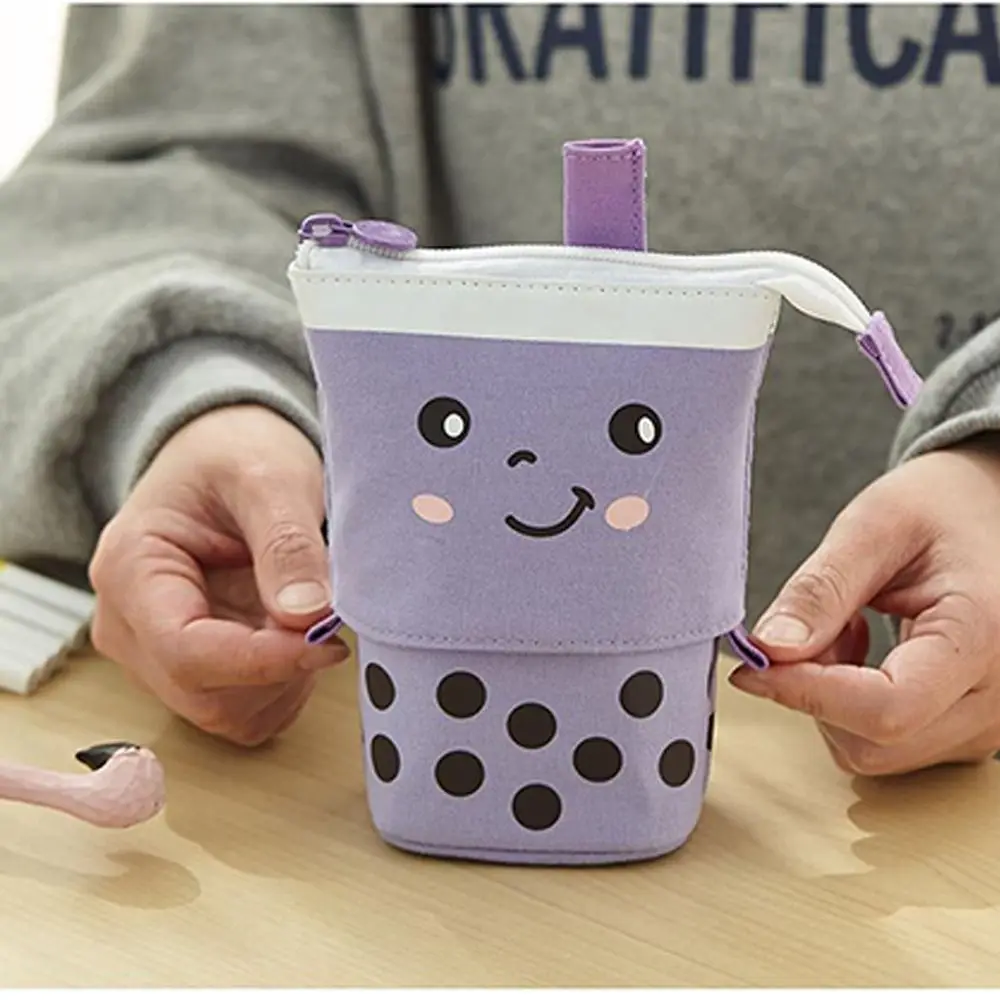 Boba Milktea Pen Pencil Telescopic Holder Stationery Case, Stand-up Transformer Bag With Kawaii Smile Face Black Dot Organizer
Boba Milktea Pen Pencil Telescopic Holder Stationery Case, Stand-up Transformer Bag With Kawaii Smile Face Black Dot Organizer