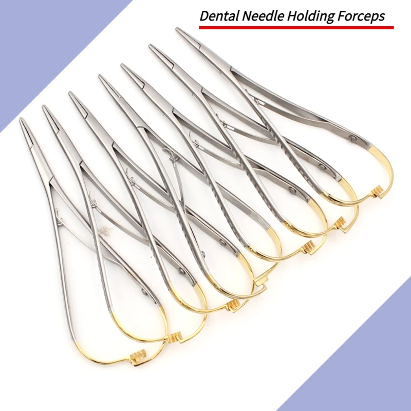 Oral Dental Needle Holders-End Type Needle Holders-Hand Held Gold Handle Ring Needle Holders-Dental Materials-Stainless Steel
Oral Dental Needle Holders-End Type Needle Holders-Hand Held Gold Handle Ring Needle Holders-Dental Materials-Stainless Steel