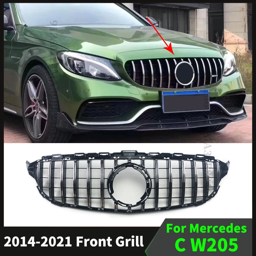 Передняя решетка гриля Sport GT Style для Mercedes W205 C205 S205 Benz C 2014-2021, комплект аксессуаров для тюнинга
Передняя решетка гриля Sport GT Style для Mercedes W205 C205 S205 Benz C 2014-2021, комплект аксессуаров для тюнинга