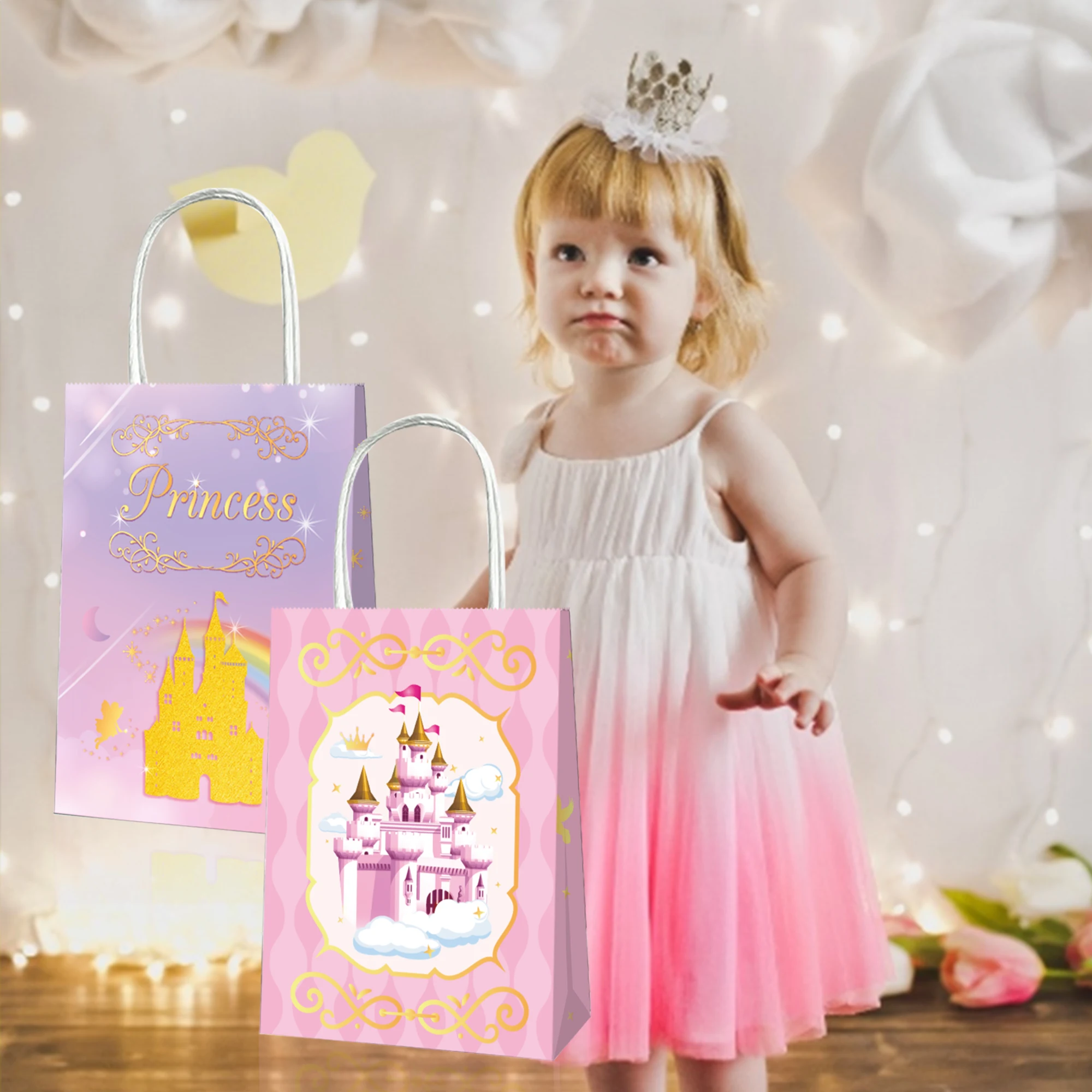 BD062 12Pcs Sweet Girls Princess Castle Rainbow Birthday Party Portable Packing Tote Paper Gift Bags Baby Shower Party Decors
BD062 12Pcs Sweet Girls Princess Castle Rainbow Birthday Party Portable Packing Tote Paper Gift Bags Baby Shower Party Decors