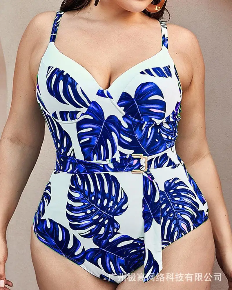 Цельный купальник на косточках с тропическим принтом, женское бикини, одежда для плавания, одежда для купания, Пляжная летняя одежда с цветочным принтом и V-образным вырезом 
Цельный купальник на косточках с тропическим принтом, женское бикини, одежда для плавания, одежда для купания, Пляжная летняя одежда с цветочным принтом и V-образным вырезом