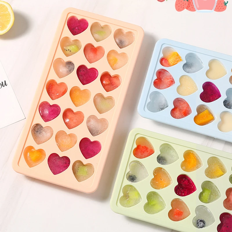 Силиконовая форма для льда в форме сердца, 21 ячейка, пластиковая коробка для льда с крышкой, бытовая форма для льда 
Силиконовая форма для льда в форме сердца, 21 ячейка, пластиковая коробка для льда с крышкой, бытовая форма для льда