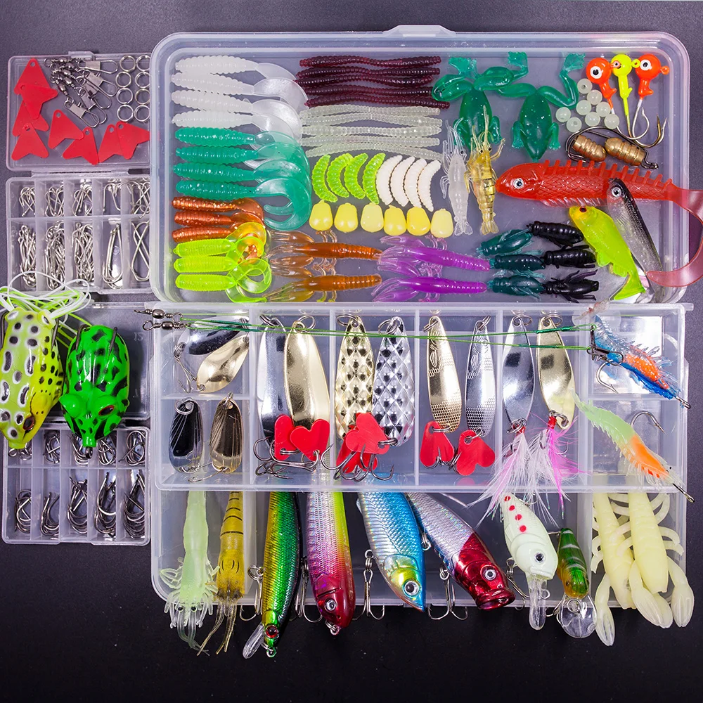 Kits Fishing Lures Set Hard Artificial Wobblers Lure Fishing Spinnerbaits Soft Plastic Worms Topwater Frog Lures Fishing Lure
Kits Fishing Lures Set Hard Artificial Wobblers Lure Fishing Spinnerbaits Soft Plastic Worms Topwater Frog Lures Fishing Lure