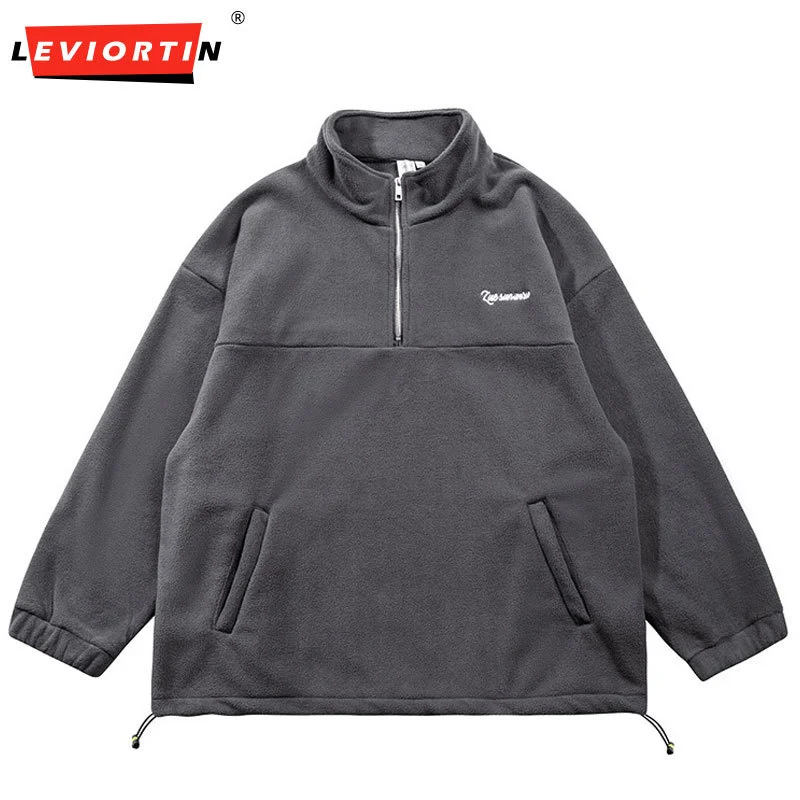 Winter Fleece Jacket Coat For Men & Women Hip Hop Half Zip Letter Embroidered Outwear Man Japanese Simple Loose Lamb Jacket
Winter Fleece Jacket Coat For Men & Women Hip Hop Half Zip Letter Embroidered Outwear Man Japanese Simple Loose Lamb Jacket
