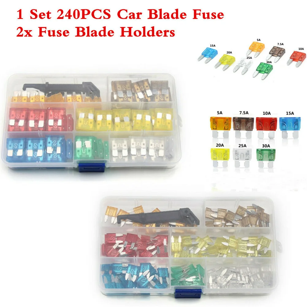 1 Set 240PCS Car Blade Fuse Fuse Blade Holders With Box Insert Type Fuse High Quality Car Accessories
1 Set 240PCS Car Blade Fuse Fuse Blade Holders With Box Insert Type Fuse High Quality Car Accessories
