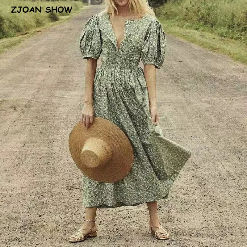 Женское платье средней длины на пуговицах, зеленое однобортное платье во французском ретро-стиле с цветочным принтом, праздничное пляжное платье с широким рукавом-фонариком, 2023
Женское платье средней длины на пуговицах, зеленое однобортное платье во французском ретро-стиле с цветочным принтом, праздничное пляжное платье с широким рукавом-фонариком, 2023