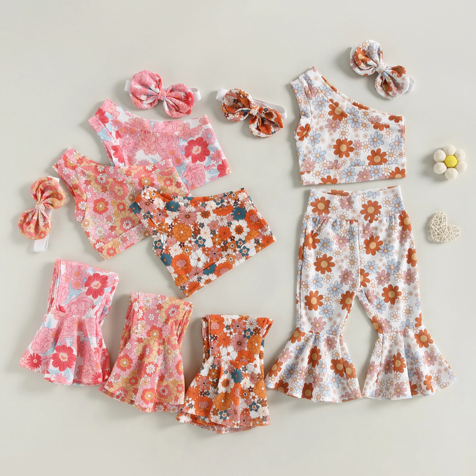 Fashion Children Girls Summer Clothes Outfit Sets Sleeveless One Shoulder Vest + Floral Flared Pants + Headband
Fashion Children Girls Summer Clothes Outfit Sets Sleeveless One Shoulder Vest + Floral Flared Pants + Headband
