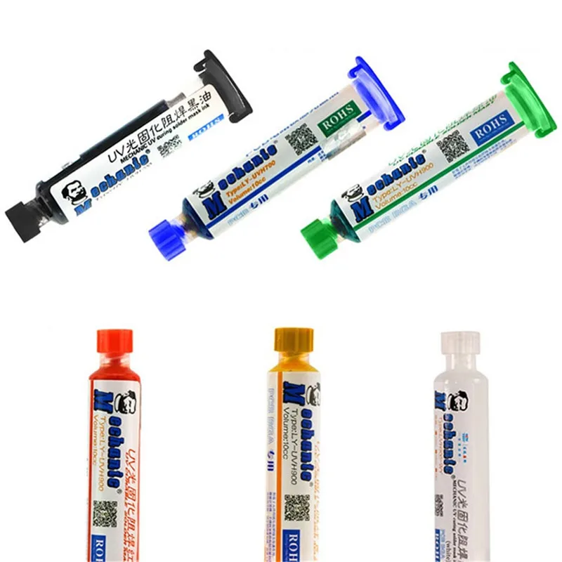 10ml UV Curable Curing Solder Mask 10CC Colorful Cream Solder Paste Flux For PCB BGA Circuit Board Protect Repair Welding Flux
10ml UV Curable Curing Solder Mask 10CC Colorful Cream Solder Paste Flux For PCB BGA Circuit Board Protect Repair Welding Flux
