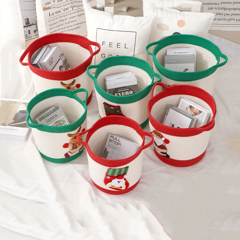 Christmas Decor Storage Basket Organizer Cotton Cord Woven Collapsible Laundry Basket Dirty Clothes Children Toy Bucket
Christmas Decor Storage Basket Organizer Cotton Cord Woven Collapsible Laundry Basket Dirty Clothes Children Toy Bucket