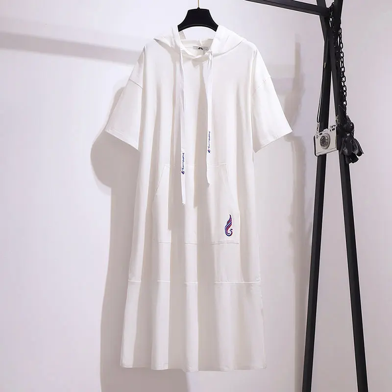 Preppy Solid Color Extra Large Women's Clothing Loose Embroidered Hooded Drawstring Pullover Casual Sweater Dress With Pockets
Preppy Solid Color Extra Large Women's Clothing Loose Embroidered Hooded Drawstring Pullover Casual Sweater Dress With Pockets