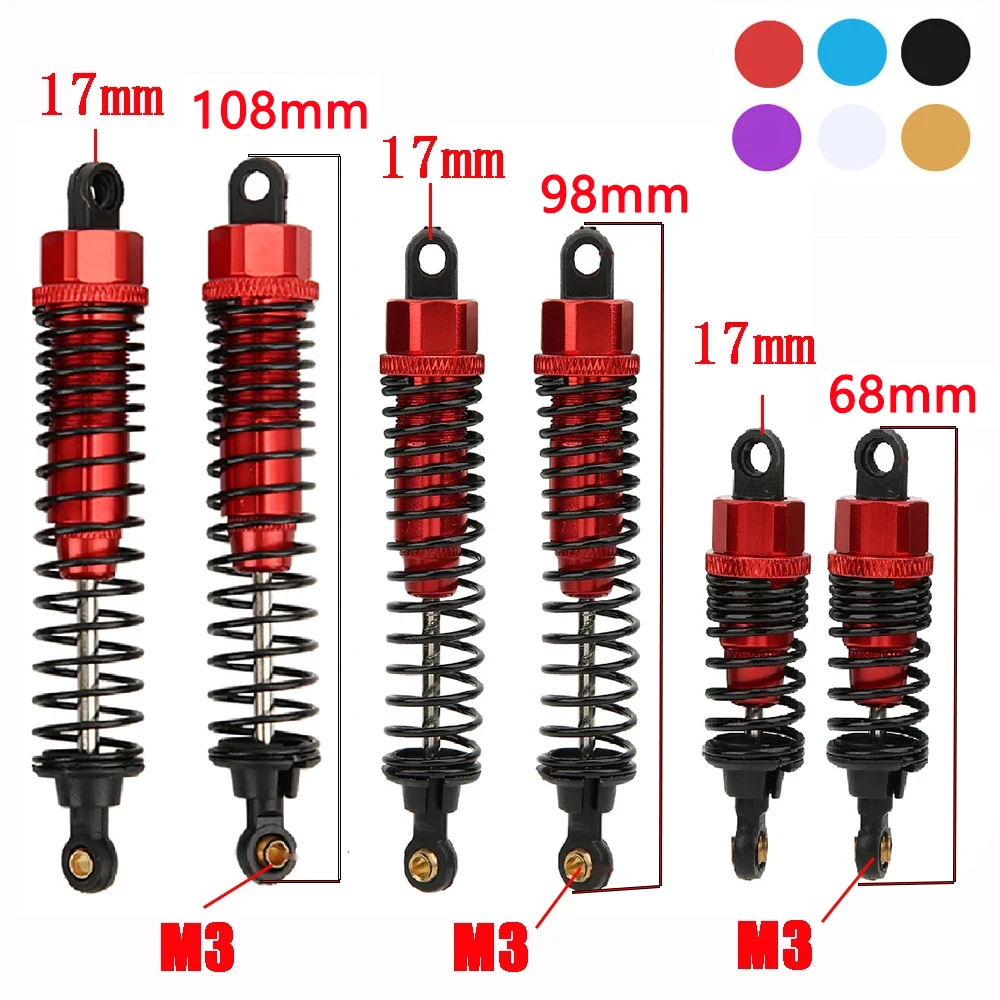 

NEW 4pcs 68mm/98mm /108mm Aluminum Shocks Absorbers Damper for HSP HPI 1/10 Scale RC Car On-Road Monster Truck Off Road Buggy
