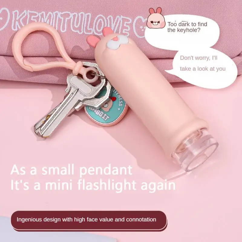 

Mini Flashlight Compact Chick Rabbit Keychain Flashlight Bag Size Batteryoperated High Brightness Cartoon Shape Portable Light