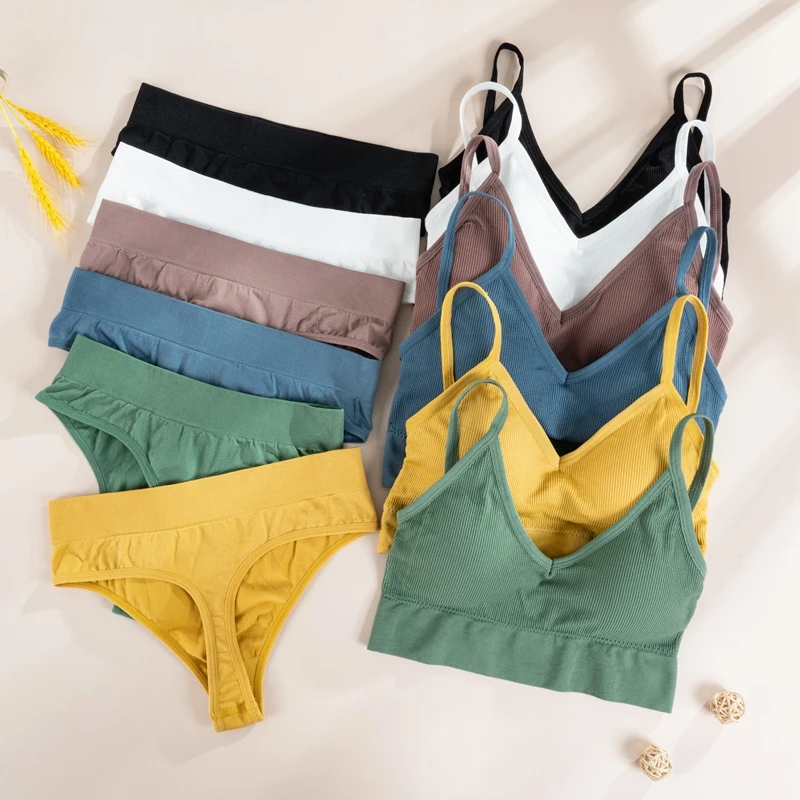 Bra Panties Set for Women Intimate Lingerie Suit Push Up Sports Bras Sexy G-String Set Seamless Fitness Crop Top Underwear
Bra Panties Set for Women Intimate Lingerie Suit Push Up Sports Bras Sexy G-String Set Seamless Fitness Crop Top Underwear