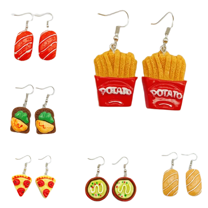 Resin Earrings For Girls Women Cute Lovely Colorful Children Birthday Gift Bread Pizza Chocolate Milk Doughnut French Fries
Resin Earrings For Girls Women Cute Lovely Colorful Children Birthday Gift Bread Pizza Chocolate Milk Doughnut French Fries