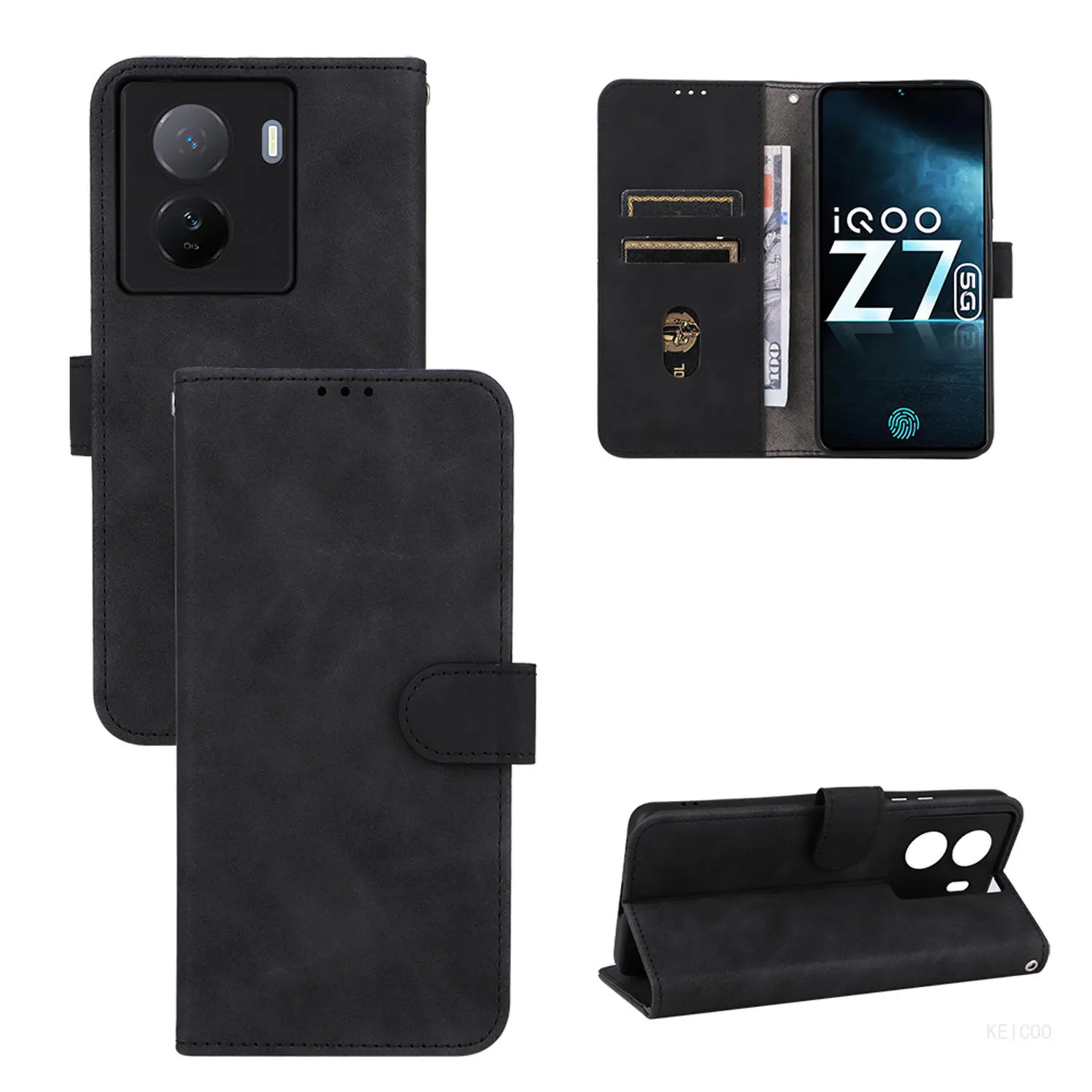 

Lanyard Non-slip Leather Cases for Vivo IQOO Z7 IQOOZ7 Y78 Plus Y78+ I2207 V2271A Shell Magnetic Phone Holder Card Slot Housing