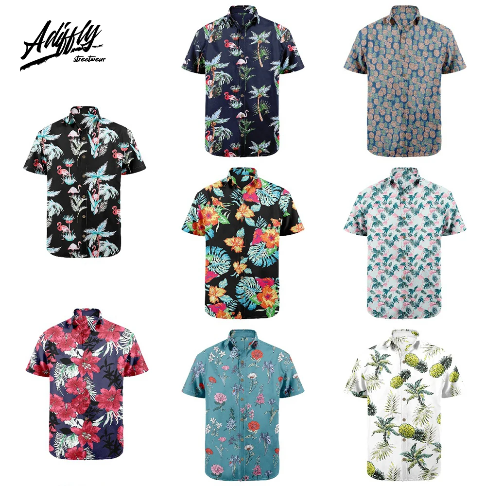 Гавайская Мужская рубашка с коротким рукавом, пуговицами и 3D-принтом 
Гавайская Мужская рубашка с коротким рукавом, пуговицами и 3D-принтом