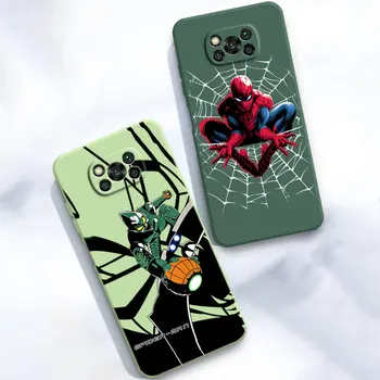 Green Goblin Spider Man Square Liquid Silicone Phone Case For Funda Xiaomi Mi POCO F5 Pro X5 X4 X3 NFC M5S M3 M4 Pro F4 F3 GT 5G