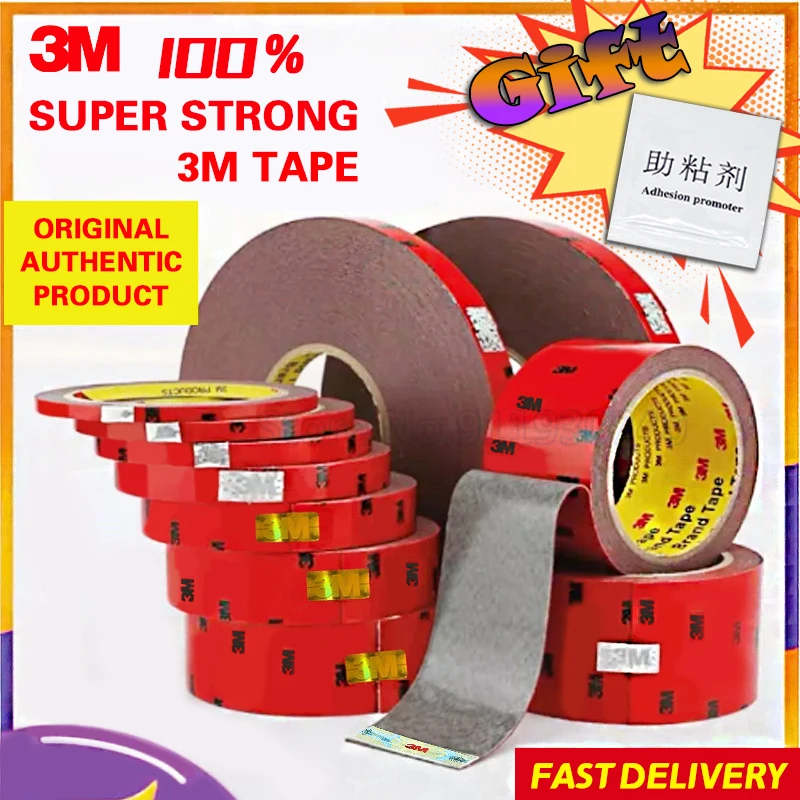 3M SUPER STRONG DOUBLE SIDED TAPE / Bike Bicycle Car Vehicele tape / WATERPROOF/ OUTDOOR / HEAVY DUTY / Self Adhesive foam tape
3M SUPER STRONG DOUBLE SIDED TAPE / Bike Bicycle Car Vehicele tape / WATERPROOF/ OUTDOOR / HEAVY DUTY / Self Adhesive foam tape