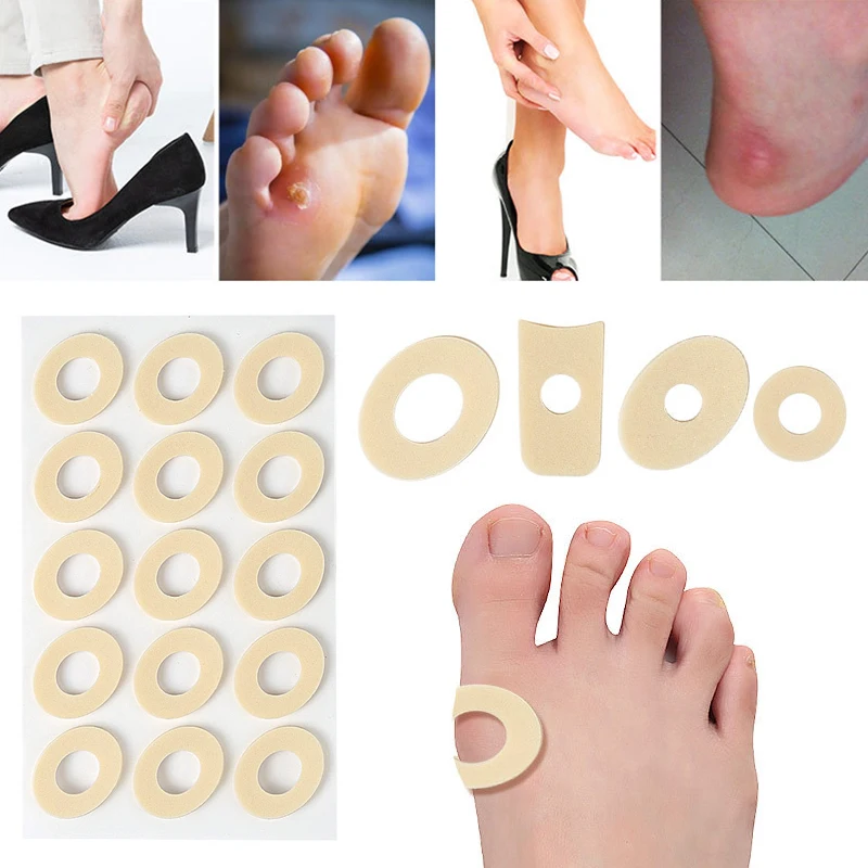 

15PCS/Sheet 4 Types Callus Cushions Shoes Heel Pad Foam Round Toe Foot Corn Bunion Protectors Pain Relief Pads Feet Care Tools