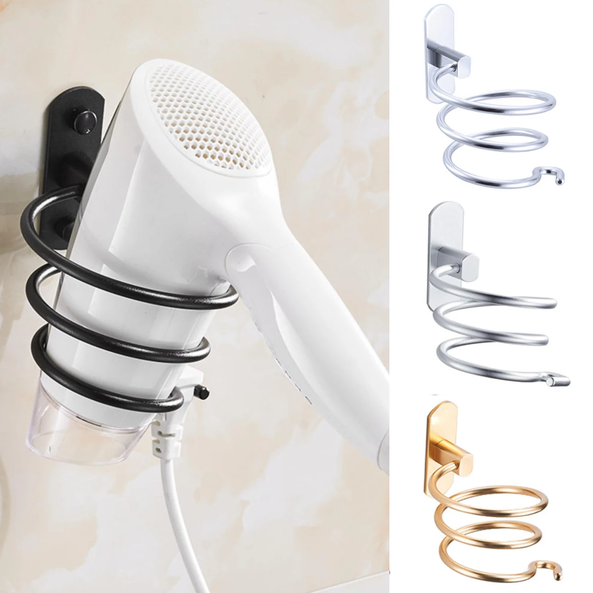 Wall Mounted Hair Dryer Holder Bathroom Metal Storage Rack Hair Dryer Brush Shelf Storage Wall Shelves Bathroom Accessories
Wall Mounted Hair Dryer Holder Bathroom Metal Storage Rack Hair Dryer Brush Shelf Storage Wall Shelves Bathroom Accessories