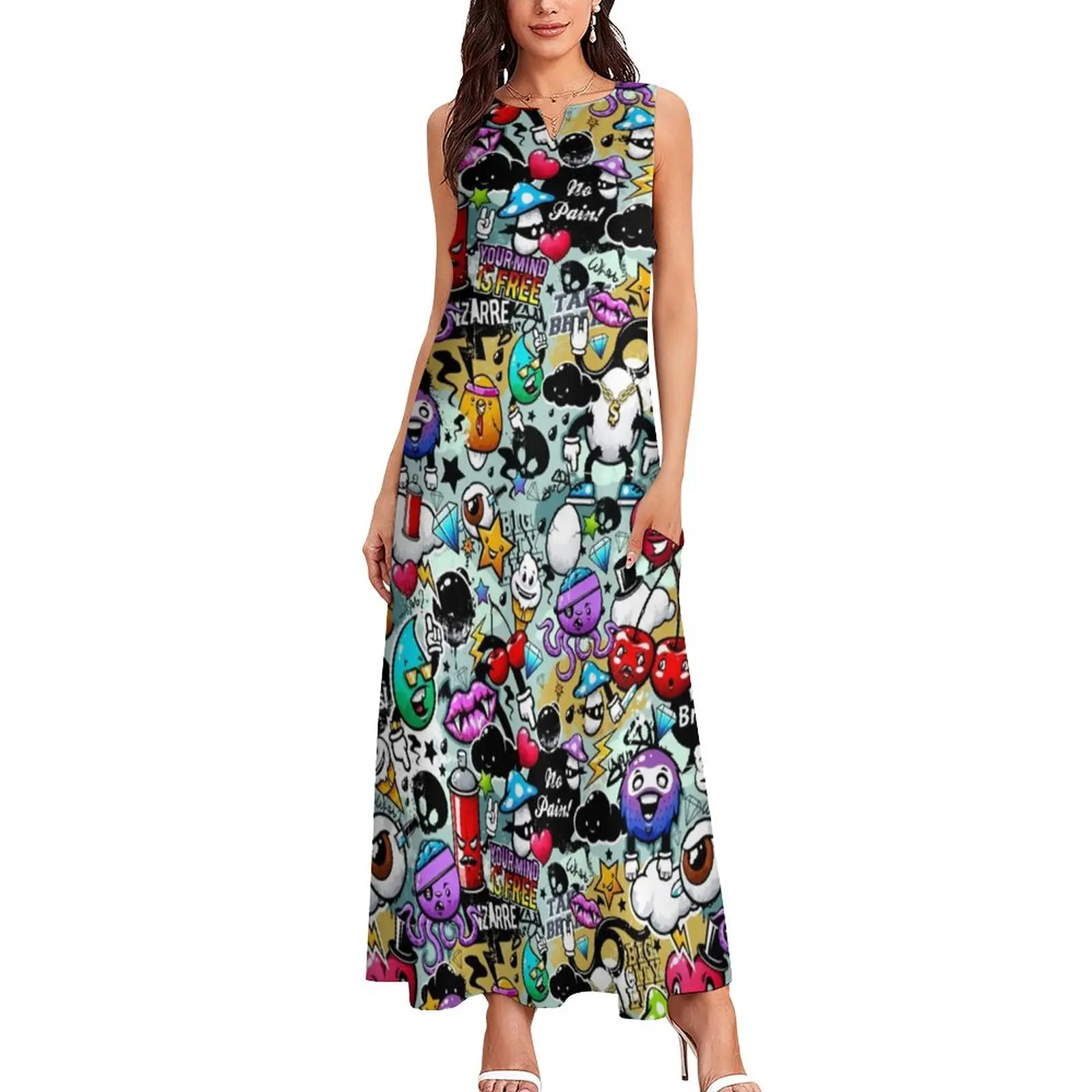 Word Graffiti Print Dress Street Art Sexy Maxi Dress Aesthetic Casual Long Dresses Summer V Neck Graphic Clothes 3XL 4XL 5XL
Word Graffiti Print Dress Street Art Sexy Maxi Dress Aesthetic Casual Long Dresses Summer V Neck Graphic Clothes 3XL 4XL 5XL