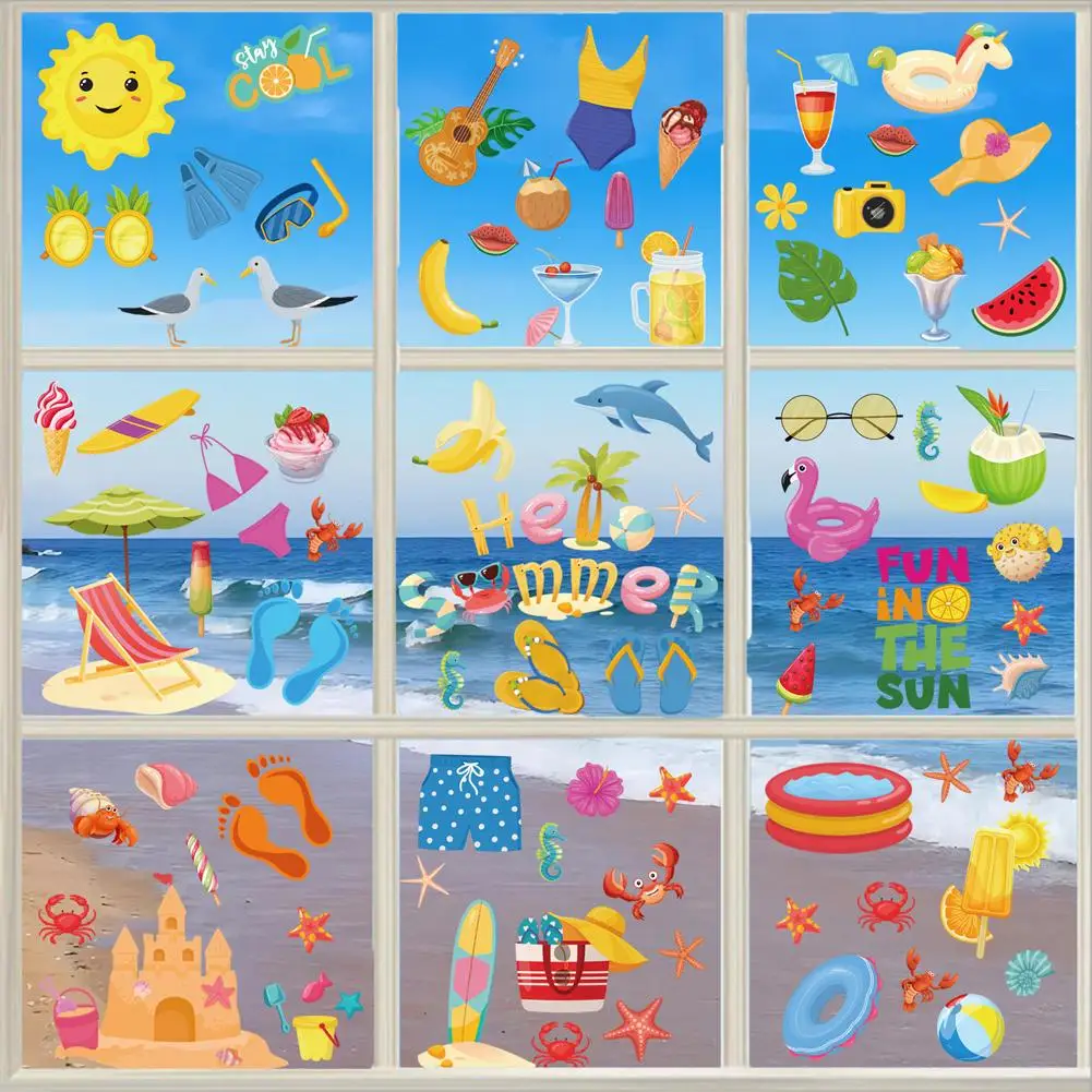 Summer Hawaiian Window Stickers Fruit Beach Bikini Pattern Window Decal For Wall Glass Refrigerator Car
Summer Hawaiian Window Stickers Fruit Beach Bikini Pattern Window Decal For Wall Glass Refrigerator Car