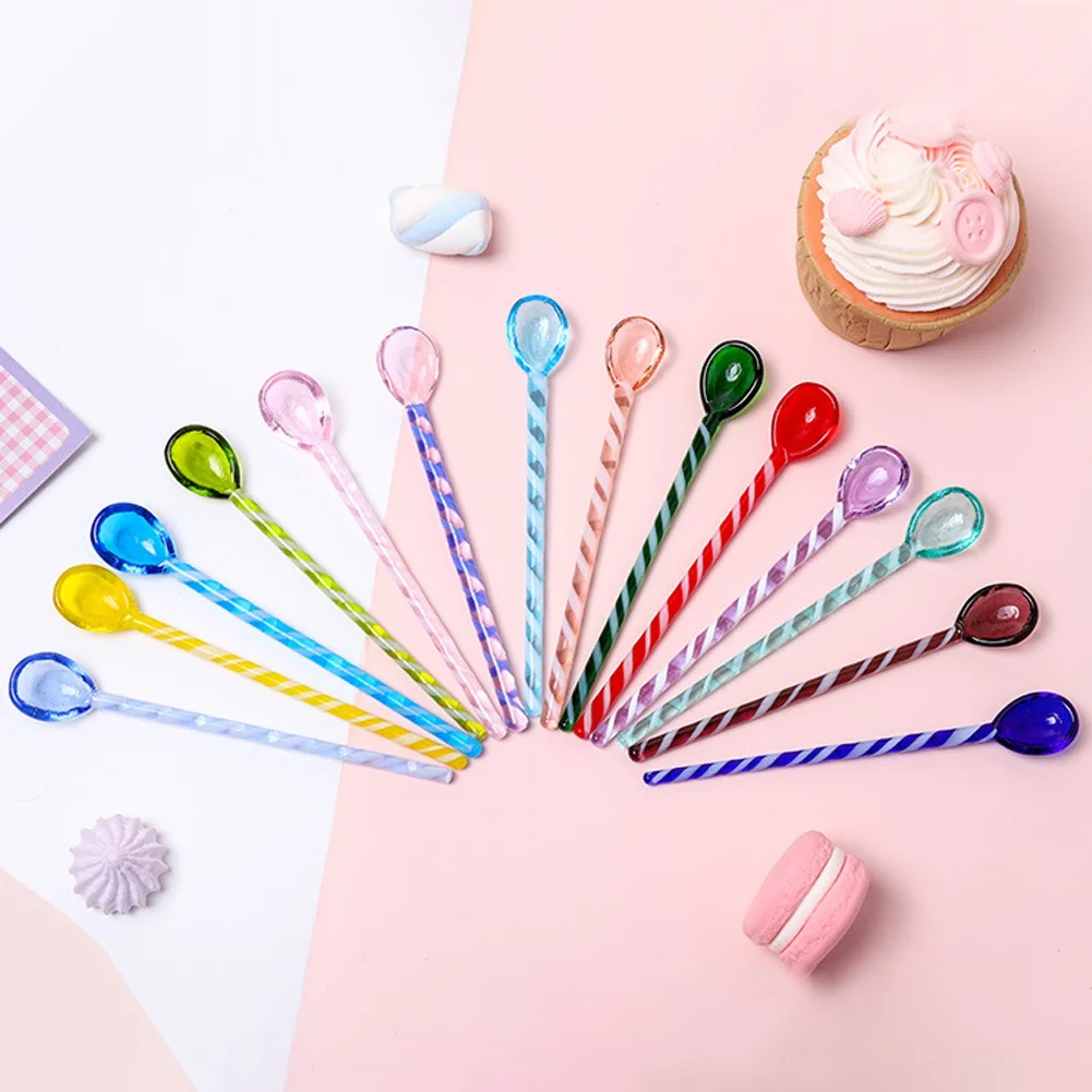 High Borosilicate Glass Spoon Eco Friendly Reusable Coffee Stirring Rod Color Striped Handle Cocktails Spoon Bar Accessories
High Borosilicate Glass Spoon Eco Friendly Reusable Coffee Stirring Rod Color Striped Handle Cocktails Spoon Bar Accessories