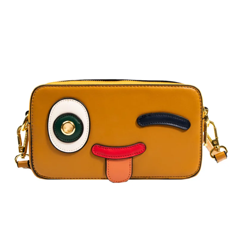 Designer Bags for Women Korean Funny Expression Bag Cartoon Pattern Contrast Cross Shoulder Big-eyed monster Small square Bag
Designer Bags for Women Korean Funny Expression Bag Cartoon Pattern Contrast Cross Shoulder Big-eyed monster Small square Bag