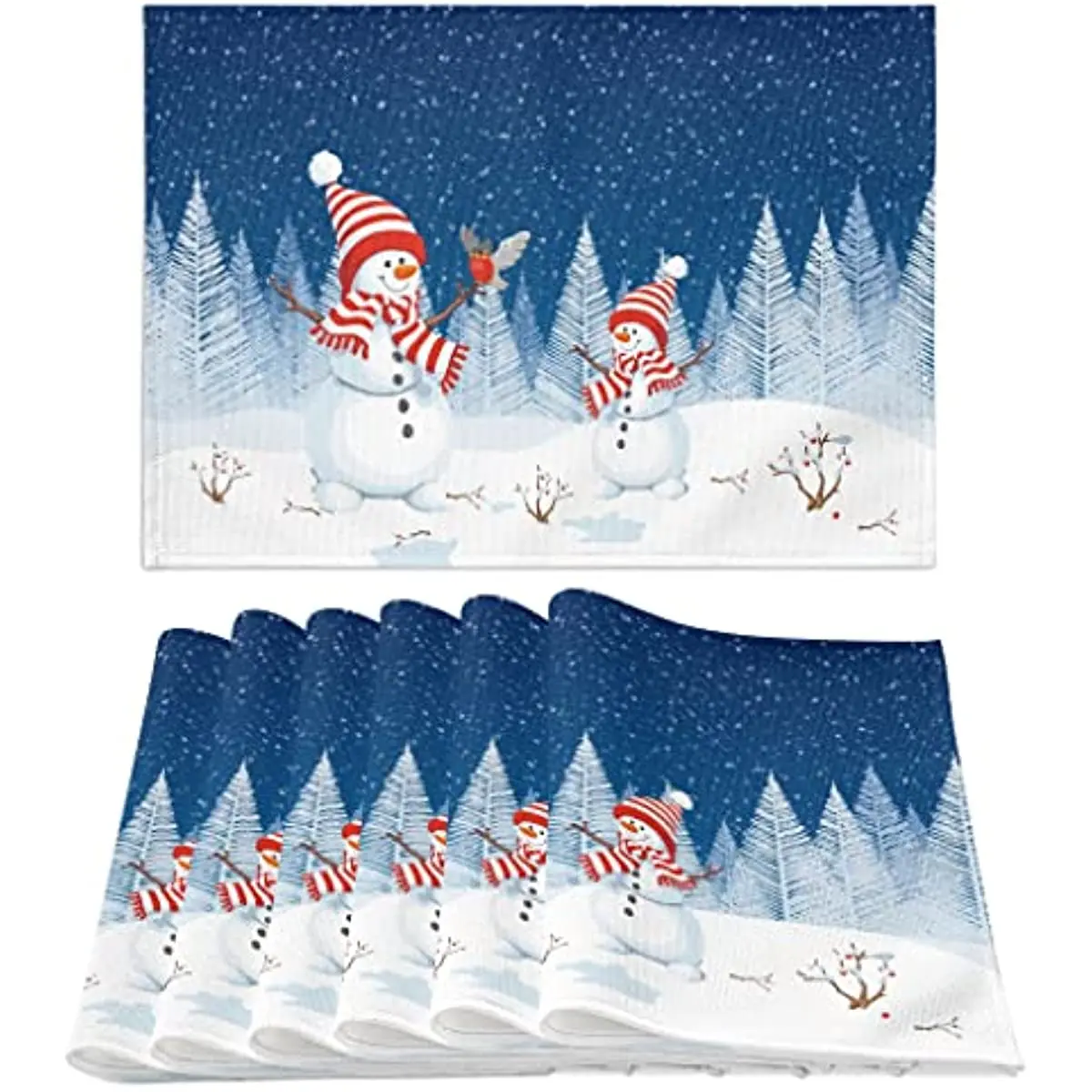 Snowflake Blue Xmas Dining Table Mats, Square Washable Wipeable Heat Resistant Non-Slip Linen Fabric Cloth Place Mats
Snowflake Blue Xmas Dining Table Mats, Square Washable Wipeable Heat Resistant Non-Slip Linen Fabric Cloth Place Mats