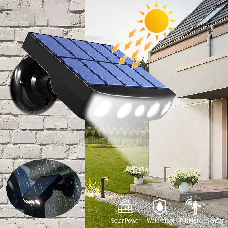 

Powerful Solar Powered Led Wall Light Outdoor Motion Sensor Waterproof IP65 Lighting for Garden Path Garage Yard Street Lamps