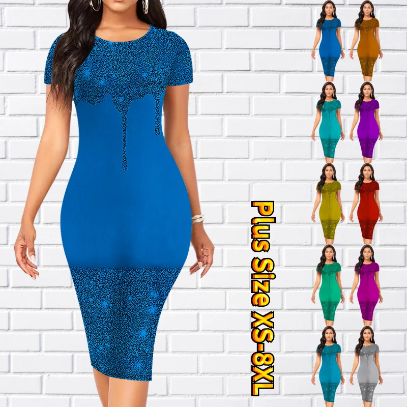 Женское платье с круглым вырезом, повседневная винтажная Юбка До Колена, облегающая юбка с принтом, пикантная юбка с коротким рукавом, лето 2023
Женское платье с круглым вырезом, повседневная винтажная Юбка До Колена, облегающая юбка с принтом, пикантная юбка с коротким рукавом, лето 2023