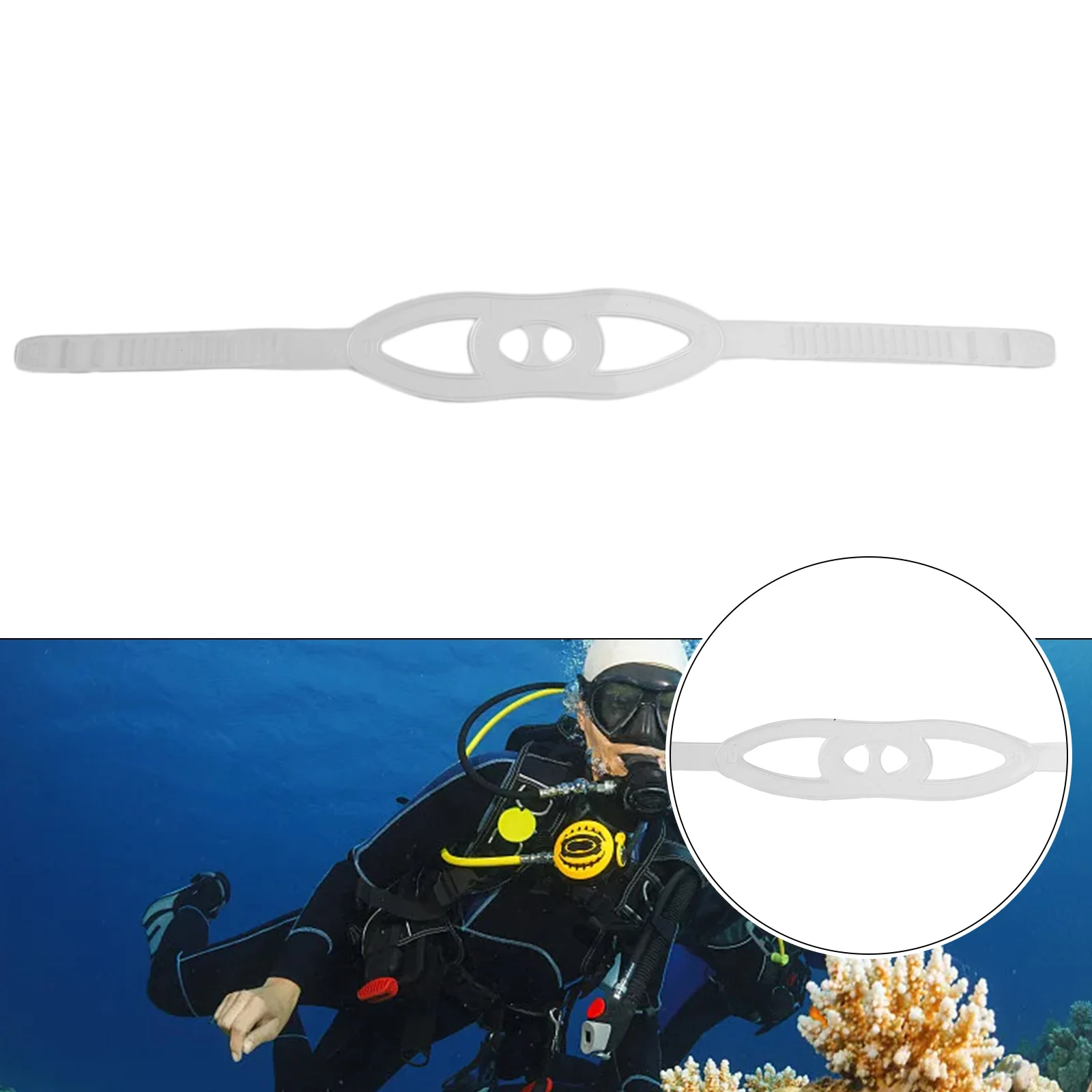Universal Snorkeling Face Guard Strap Elasticity Silicone White 55*2cm Diving Accessories For Different Head Sizes
Universal Snorkeling Face Guard Strap Elasticity Silicone White 55*2cm Diving Accessories For Different Head Sizes