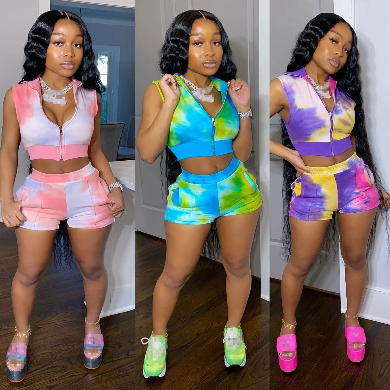 Europe and The United States New Women's Printing Tie-dye Cardigan Sexy Nightclub Outfit Leisure Sports Suit
Europe and The United States New Women's Printing Tie-dye Cardigan Sexy Nightclub Outfit Leisure Sports Suit