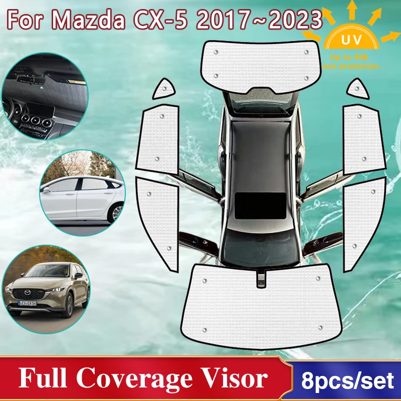 

Full Cover Sunshades For Mazda CX-5 Accessories 2022 KF CX5 CX 5 2017~2023 Windshield Shaby Visor Car Accessories 2018 2019 2020