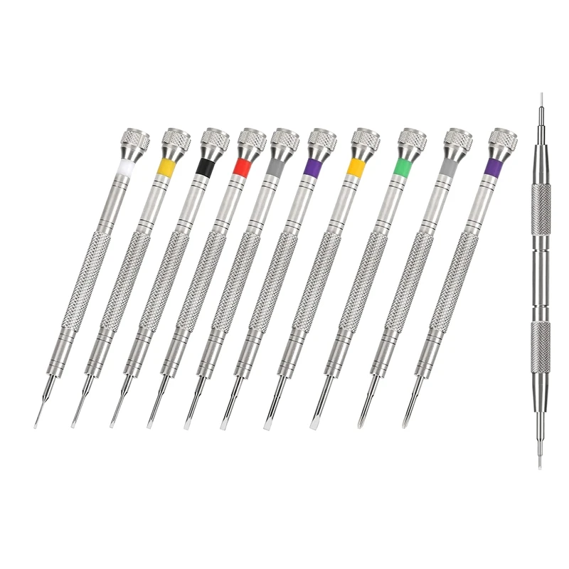 10PCS Professional Watchmaker Screwdriver + 1PCS Spring Bar Tool, Watch Screwdriver For Watch Repair, Eyeglasses Repair
10PCS Professional Watchmaker Screwdriver + 1PCS Spring Bar Tool, Watch Screwdriver For Watch Repair, Eyeglasses Repair