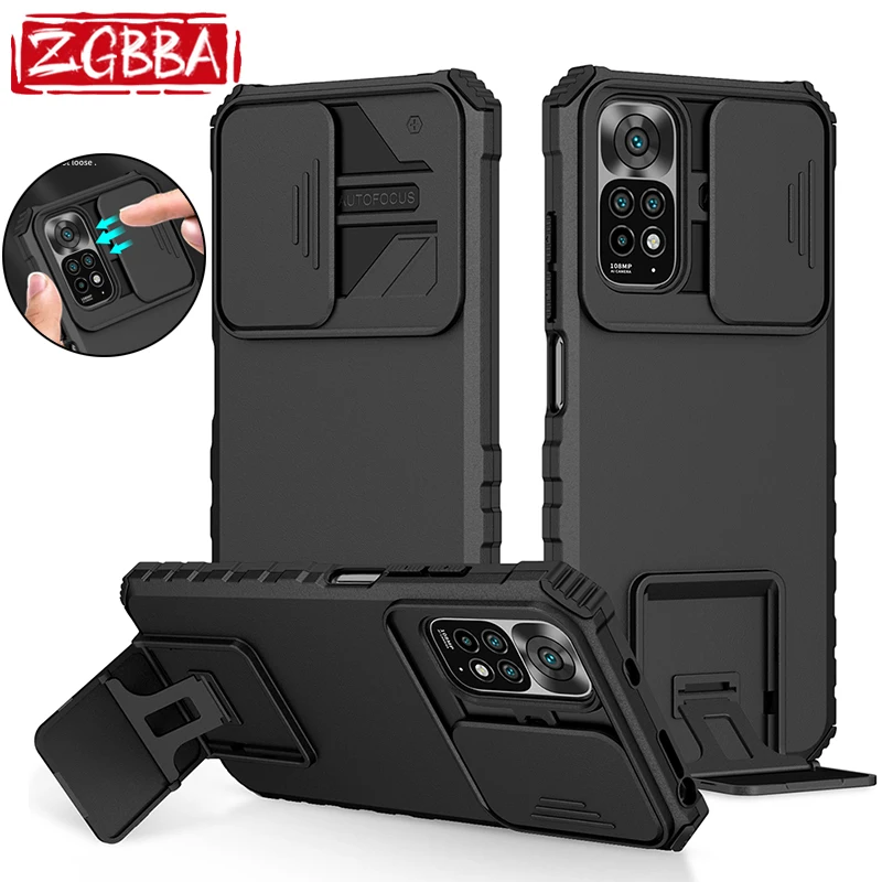 

Shockproof Slide Lens Phone Case For Redmi 10A 10X 10C 9 Power 9A 9C 9T 8A Kickstand Cover for Redmi Note 11 11s 10 10s 9 8 Pro