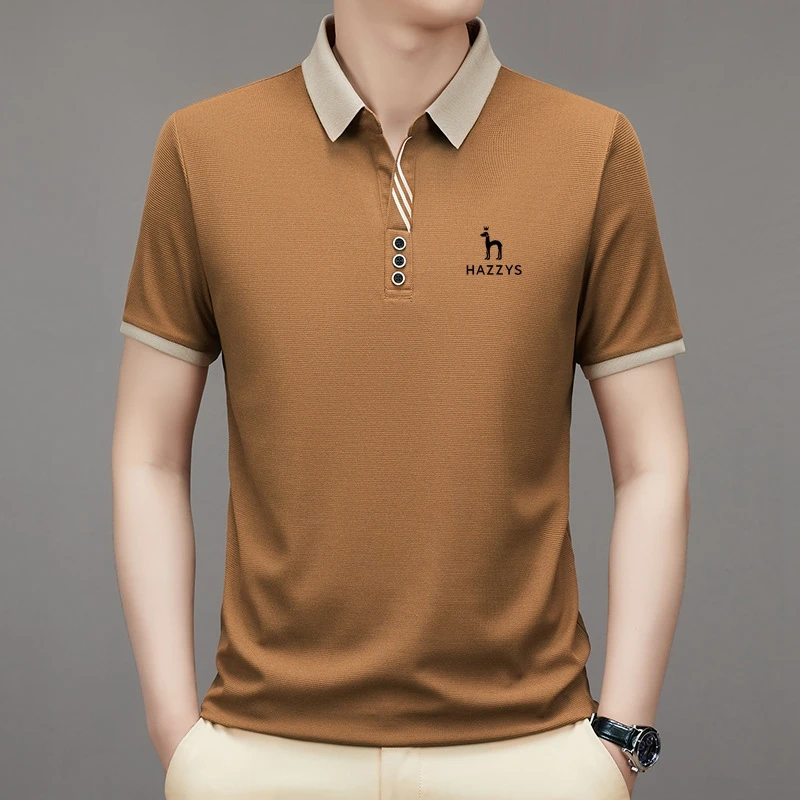 New Summer Breathable Jacket HAZZYS Men's Cotton Business Short Sleeve POLO Shirt Solid Color Lapel Men Comfortable t-shirt
New Summer Breathable Jacket HAZZYS Men's Cotton Business Short Sleeve POLO Shirt Solid Color Lapel Men Comfortable t-shirt