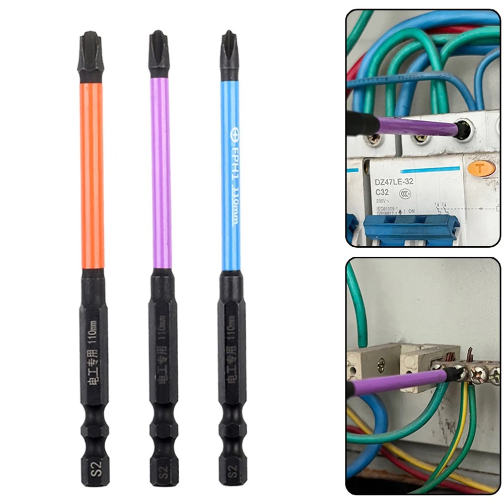 3pcs 110mm Magnetic Special Slotted Cross Screwdriver Bit Batch Head Nutdrivers FPH1 FPH2 FPH3 For Socket Switch Power Tools
3pcs 110mm Magnetic Special Slotted Cross Screwdriver Bit Batch Head Nutdrivers FPH1 FPH2 FPH3 For Socket Switch Power Tools