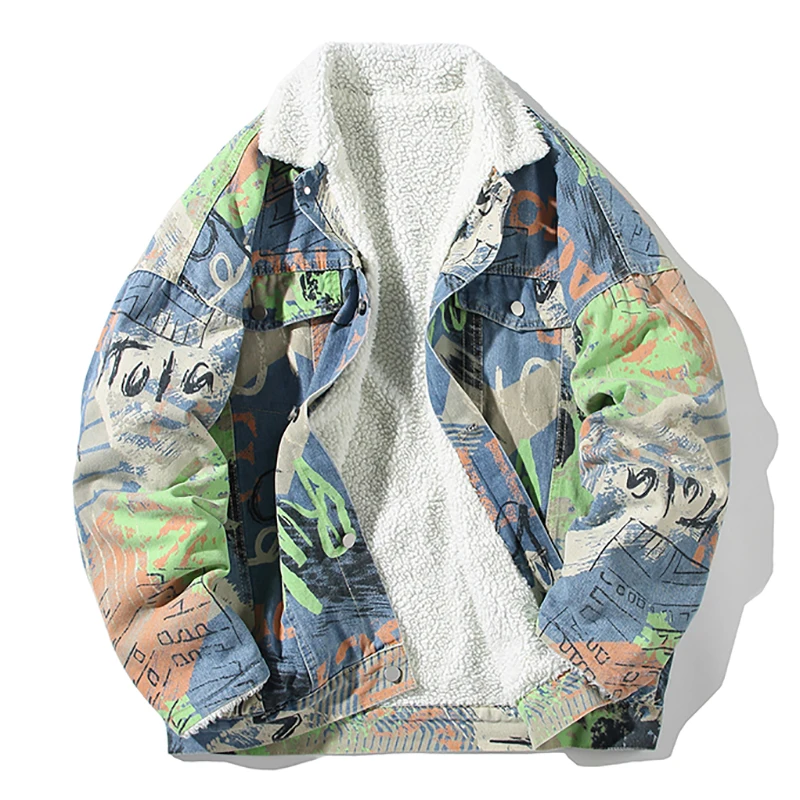 Men's Graffiti Loose Denim Thick Coat Fashion Hip-hop Autumn and Winter Thick Coat High-quality Warm Men's Thick Denim Jacket
Men's Graffiti Loose Denim Thick Coat Fashion Hip-hop Autumn and Winter Thick Coat High-quality Warm Men's Thick Denim Jacket